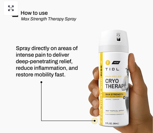 TIDL cryotherapy pain relief spray Maximum strength